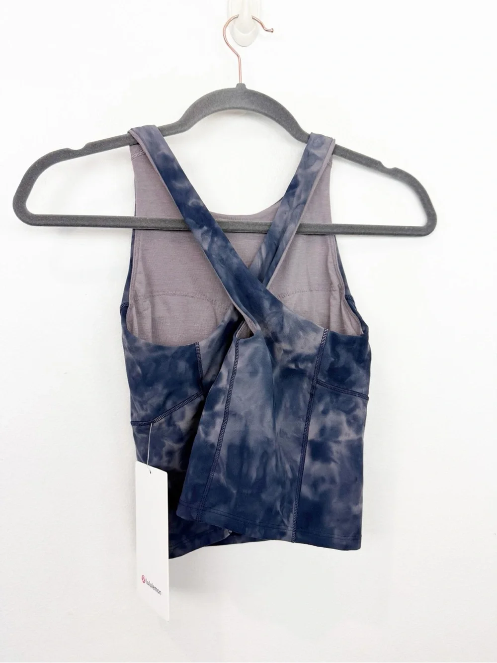 Lululemon Key To Balance Tank Top Diamond Dye Graphite Grey Pink Pastel Size 4